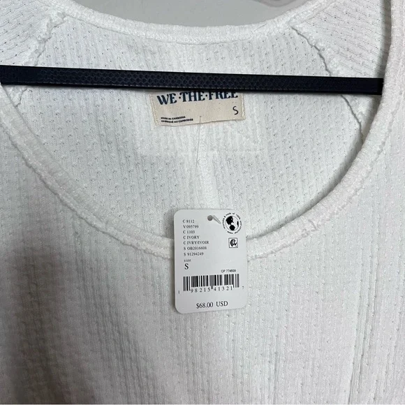 Free People Women's Found Your Babydoll Thermal Top Size: Small Ivory/white - Picture 3 of 4